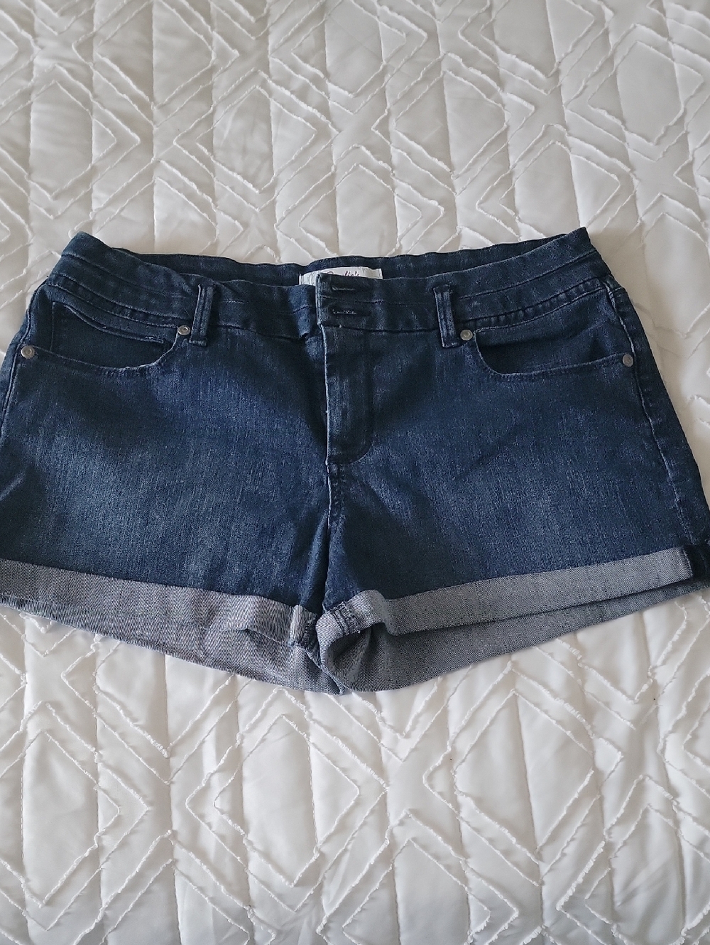 Candie's Dark Blue Denim Roll-Cuff Shorts